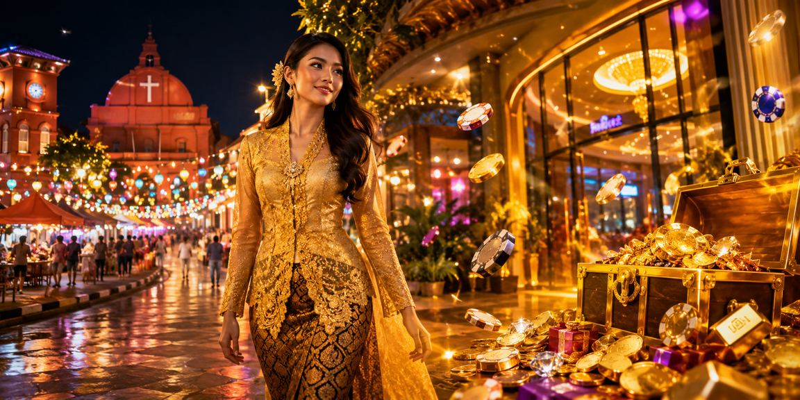 Pengguna wanita berbaju kebaya membuat pertaruhan di Melaka menggunakan lgw33
